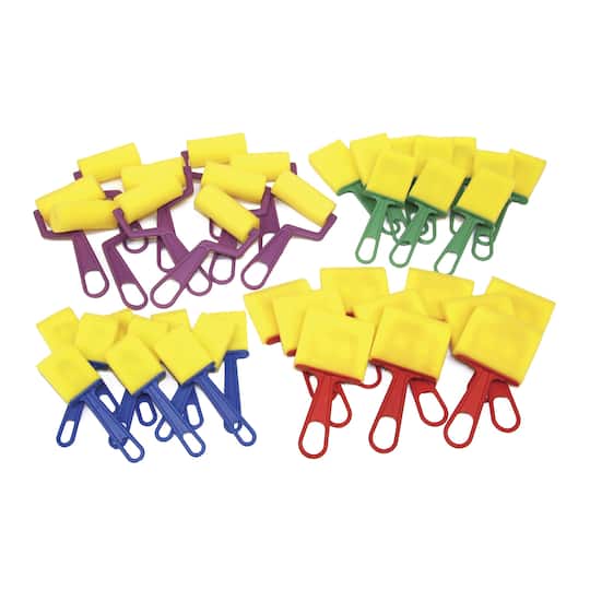 Pacon® Assorted Size Foam Brush Set, 40 Pack